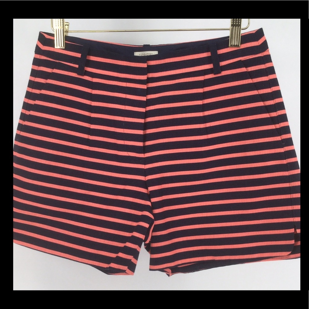 J Crew size 2 Striped Blue & Orange Dress Shorts